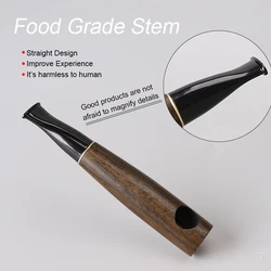 Straight handle tobacco pipe, portable DIY pipe, 9mm flue, solid wood pipe, cigar accessories, Father's Day gift, length 120mm