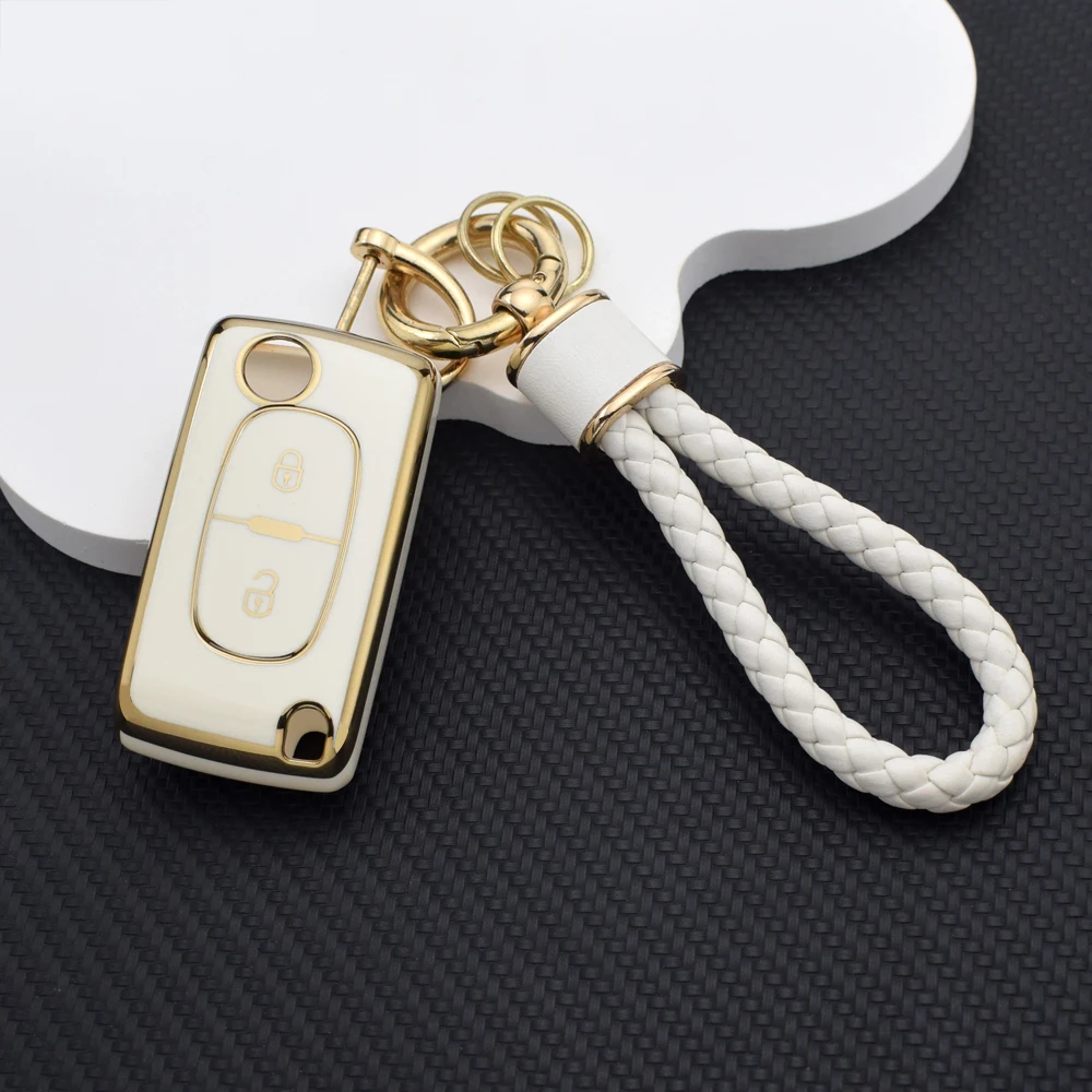 2 Buttons TPU Remote Key Case for Peugeot 207 307 308 407 607 807 for Citroen C2 C3 C4 C5 C6 Flip Folding Car Key Shell