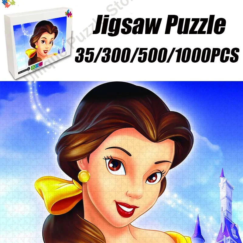 

Belle Disney Face Disney Princess Belle Jigsaw 35/300/500/1000 Pcs Jigsaw Puzzle Diy Creativity Imagine Game Toys Magic Puzzle