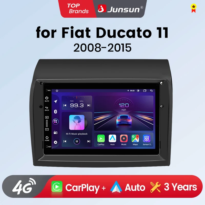 Junsun Android 13 Autoradio Per Fiat Ducato 2008-2015 Per Citroen Jumper Peugeot Boxer 2012-2015 Multimediale di Navigazione GPS radio