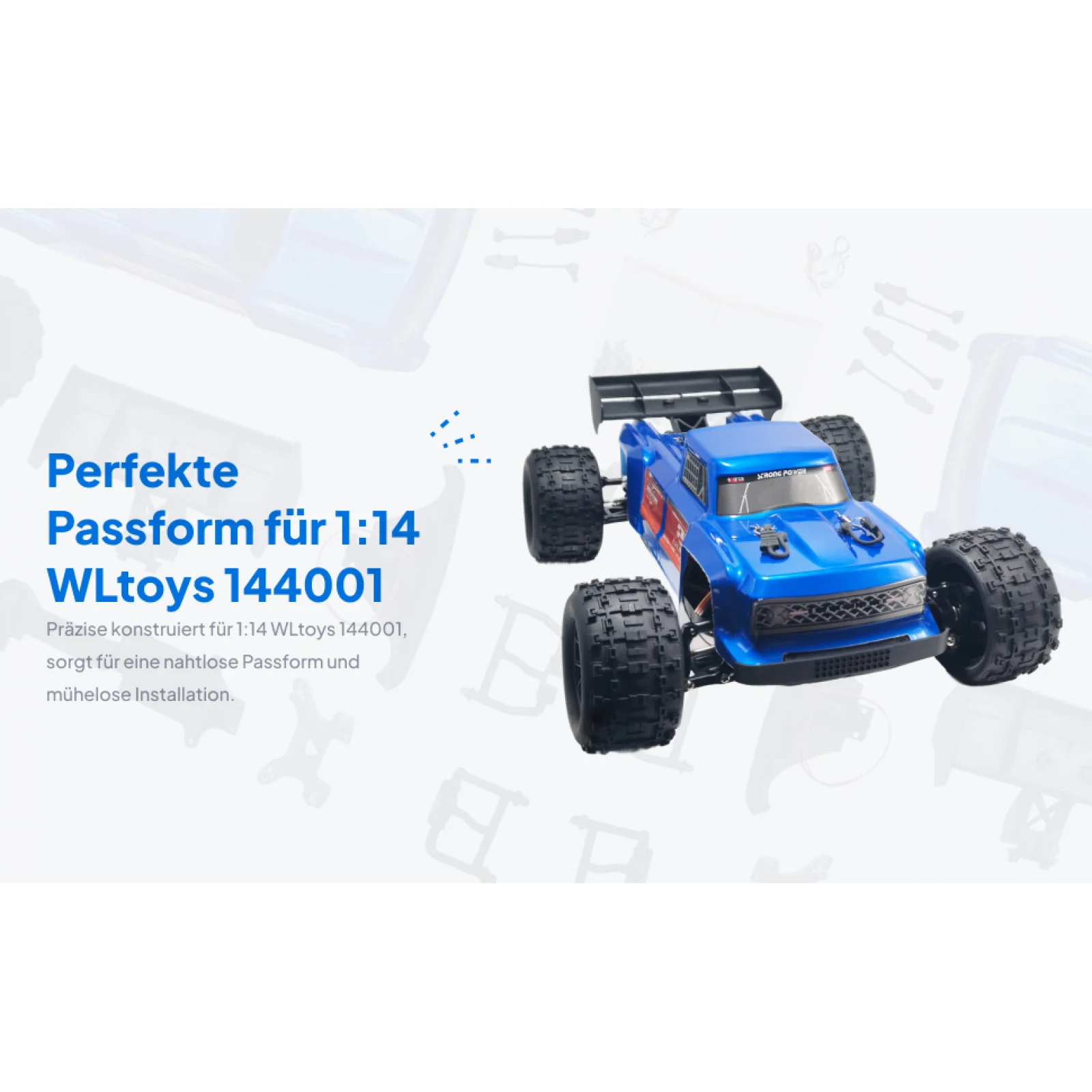 

RC Truck Car Shell Body DIY Rear Shock Mount for Wltoys 144001 1:14 RC Truck