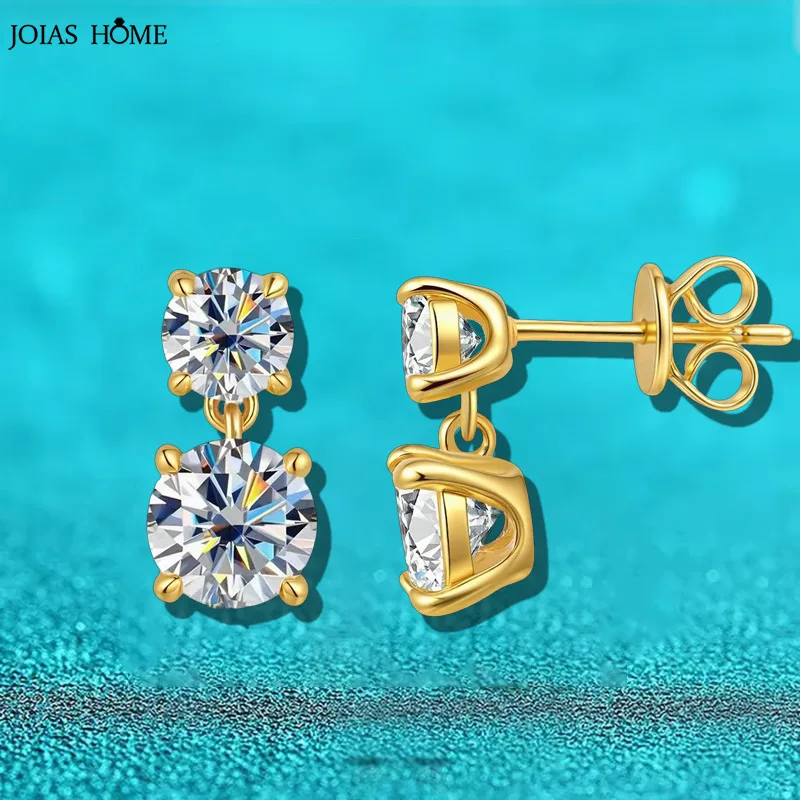 

JH 3CT Moissanite Stud Earrings 925 Sterling Silver 4 Prongs Plated 18K Stud Earrings For Women D VVS1 Fine Jewelry Lab Diamond