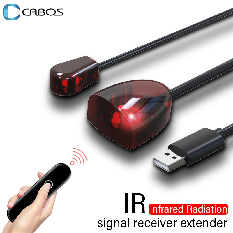 Universal IR Extensor Remoto Infravermelho, Sem Delay, Controle Transceiver, receptor, adaptador USB, TV Set Box, DVD, PVC, 3,5mm