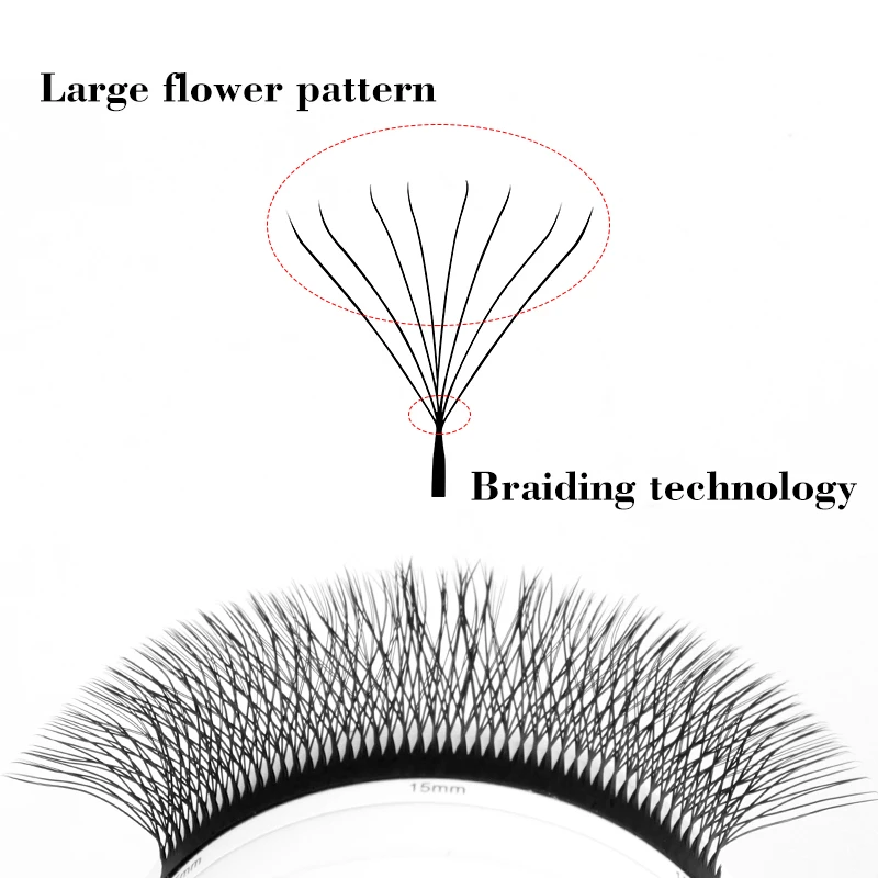 Ciglia di estensione ciglia a forma di W di lunghezza mista Ciglia naturali morbide prefabbricate con effetto fioritura per trucco di bellezza 6DW/7DW/8DW
