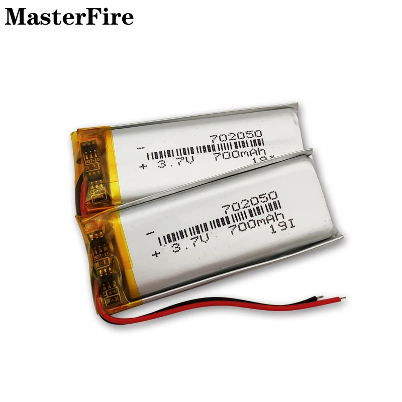 20x 3.7V 700mah Rechargeable Lithium Polymer Battery 702050 for Voice Recorder Reading Pen Remote Control Camera Robot Batteries