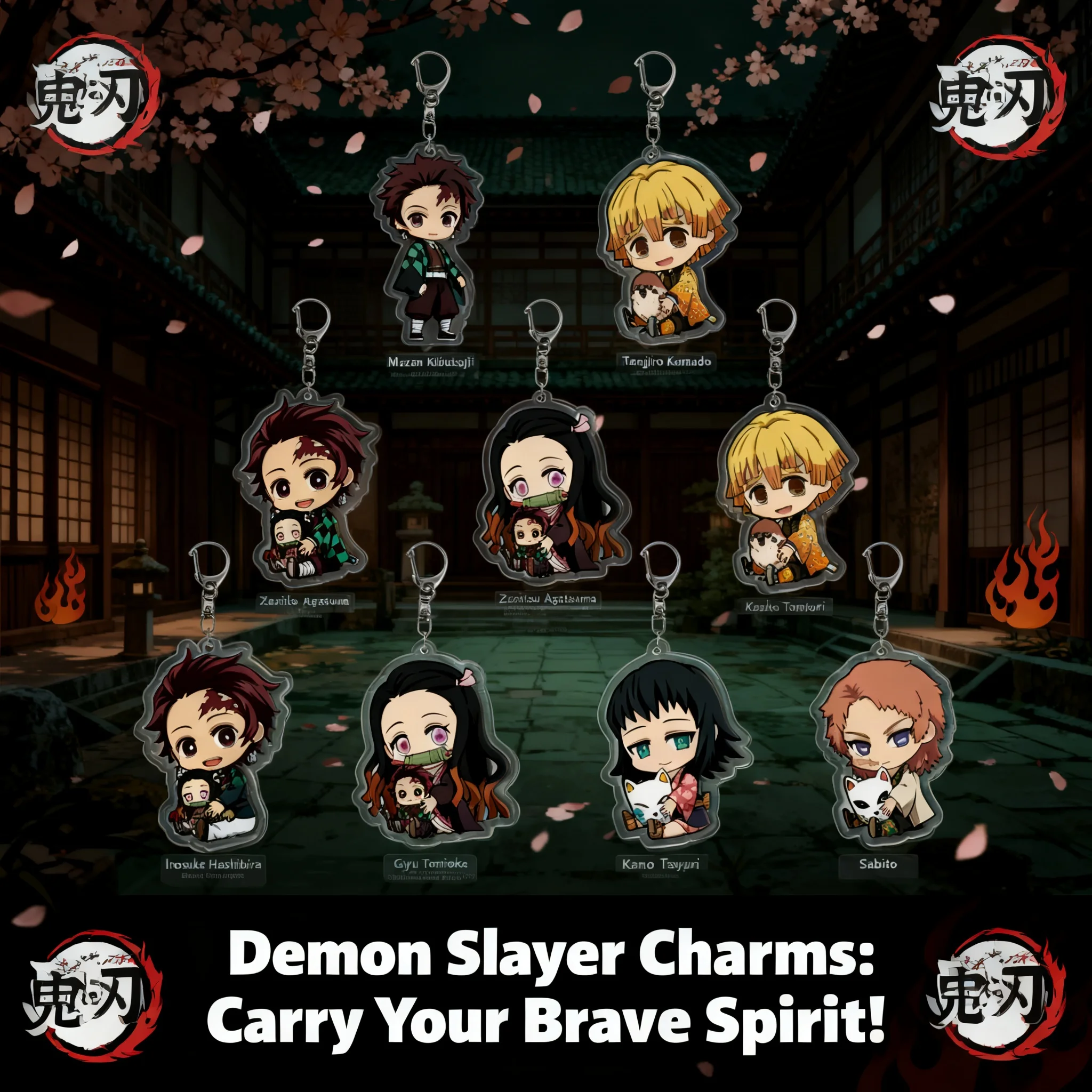 

Акриловый брелок Demon Slayer Kimetsu no Yaiba с Танджиро и Незуко, аниме-аксессуар, оптовая продажа, готовый к отправке