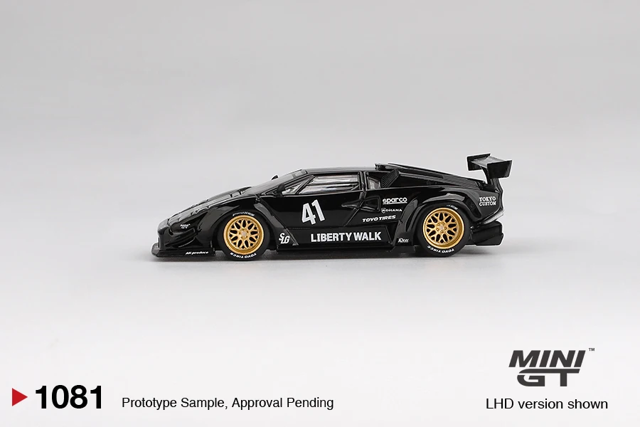 MINIGT 1/64 Lamborghini Countach LB-WORKS noir MGT01081-CH voiture en alliage véhicule à moteur moulé sous pression modèle en métal enfants jouets garçons