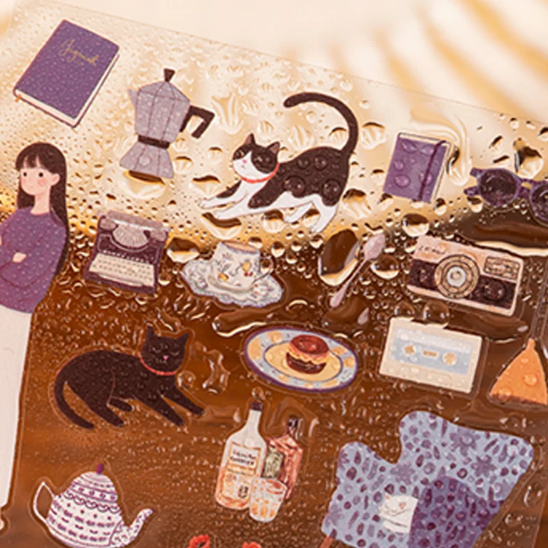 3 عبوات من ملصقات الحيوانات الأليفة ذات طابع غابة النجوم من Mr. Paper، 6 أوراق شارات شفافة لتزيين ألبوم الصور في مجلة القصاصات #4