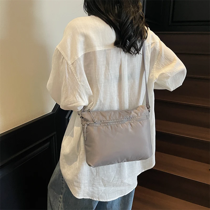 

Simple Casual Versatile Women's Solid Color Canvas Single Shoulder Crossbody Bag Fashion Trendy Commuting Storage Bags