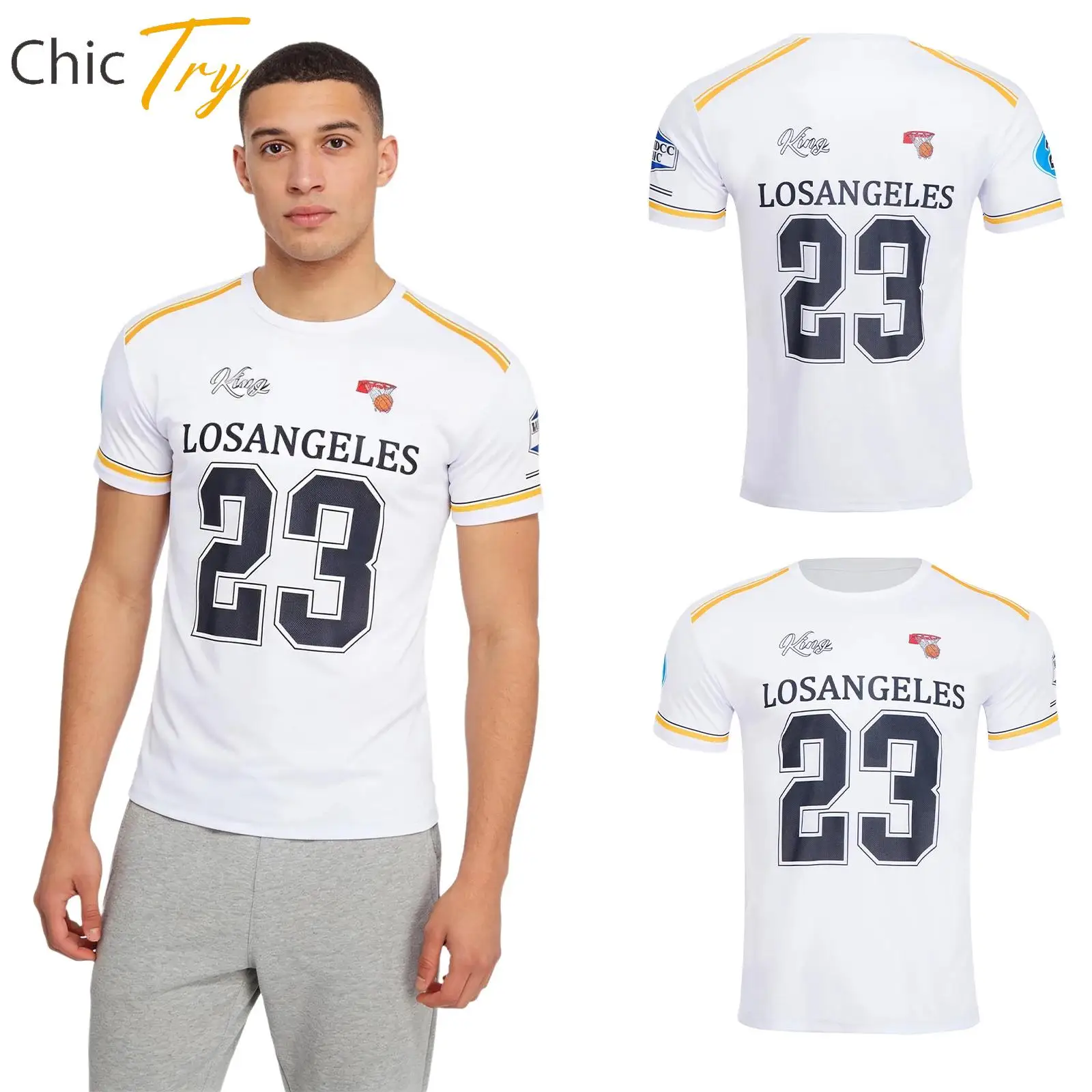 

Short Sleeve Fashion T-shirt for Mens Quick-Drying Breathable Basketball Athletic Tops for Gym Workout Running Outdoor Sports