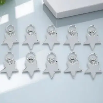 

40PCS Star Shape Lobster Clasp Silver Metal Keychains Durable 360 Swivel Backpack Charm Decor Accessories