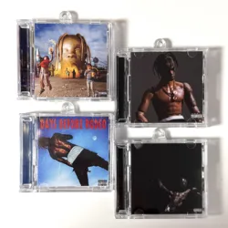 Rap Travis Scott Astroworld MINI Music CD NFC Keychain Play Songs Utopia Album Rodeo Key ring Cosplay Pendant Acrylic Necklace