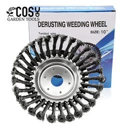 COSY Wire Weeding Wheel Brush Broom Wire Wedding Brush Head Disc U Roll Aluminium Weeds Wacker Mower Wheels