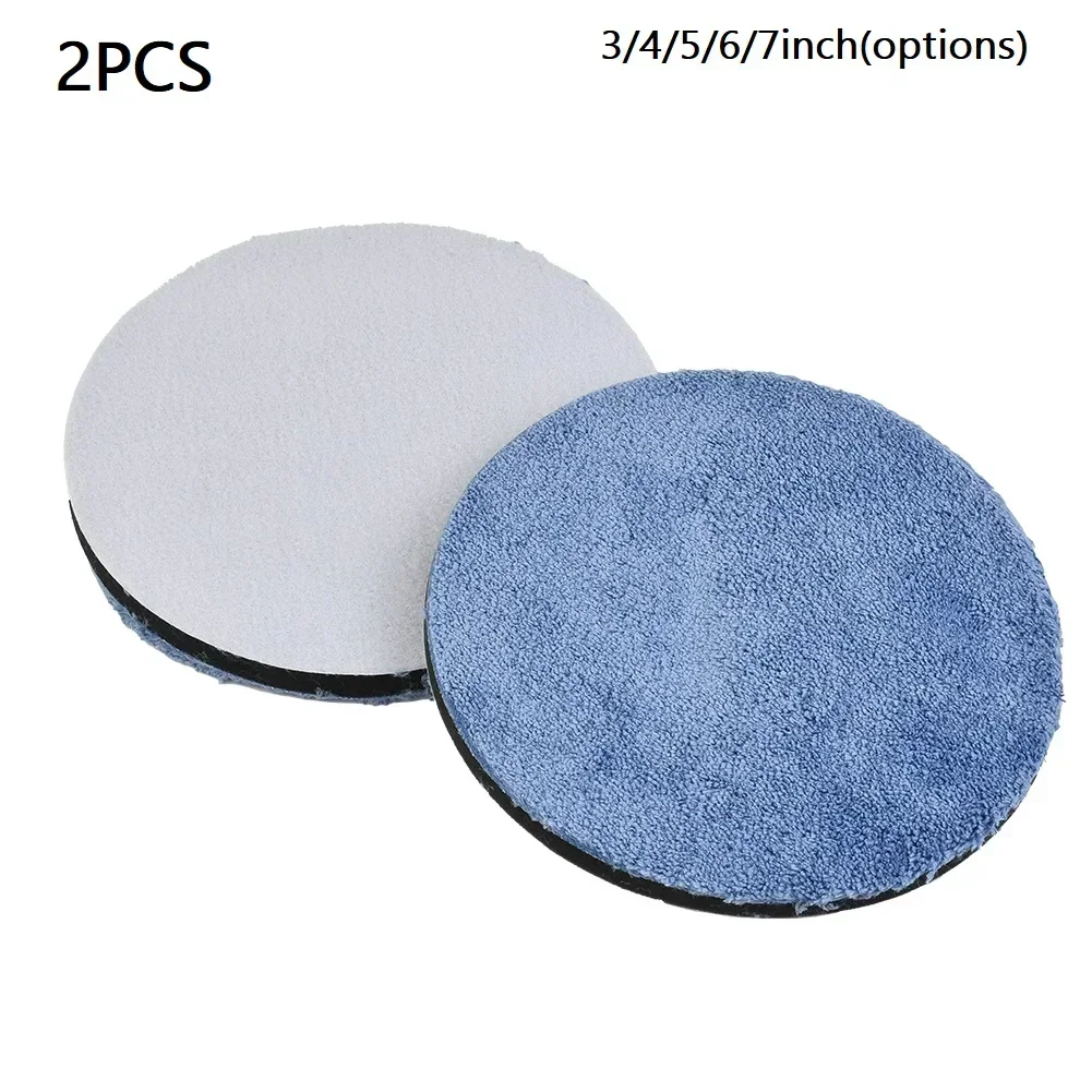 2X 3/4/5/6/7inch Microfiber Polishing Pads Buffing Pad Set For Car Polisher Car Polishing Pad Tool Accessories