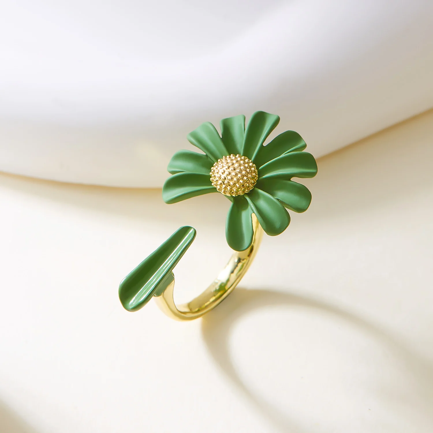 Gänseblümchen-Öffnungsringe für Frauen, elegant, einfach, bunt, Blume, verstellbare Ringe, Verlobung, Hochzeit, Fingerschmuck, Geschenk – Detail 9