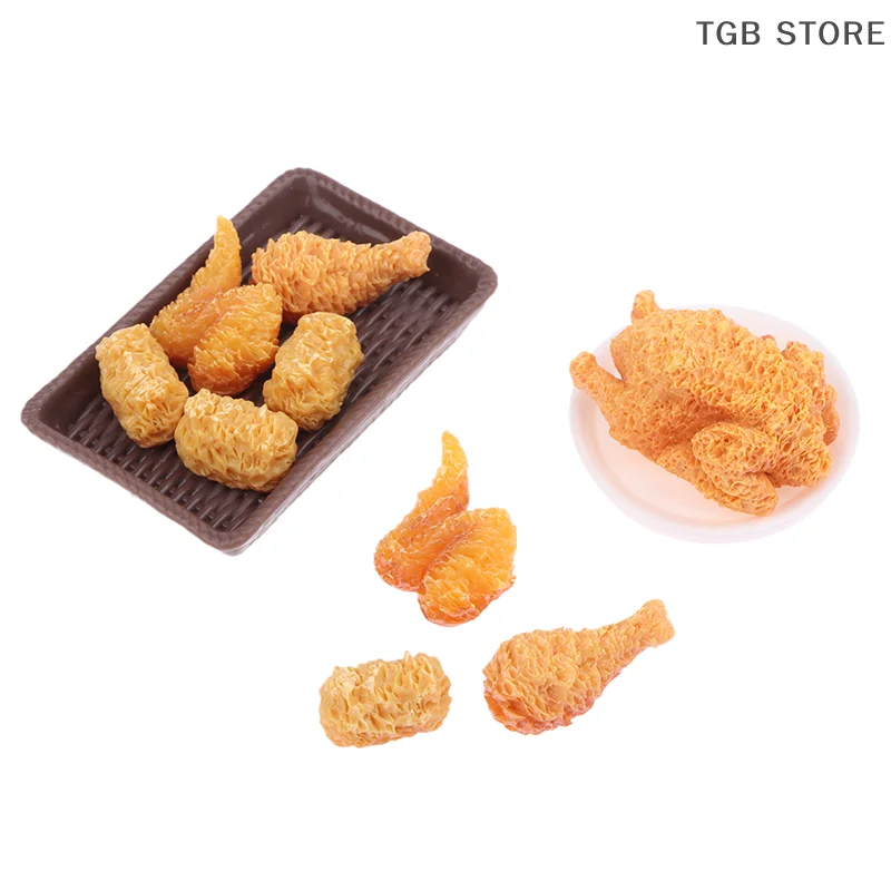 1Set Mini Simulation Gebratenes Huhn Miniaturen Lebensmittel Puppe Haus Dekor DIY Liefert Modell Lebensmittel Ornament Spielzeug Puppenhaus Zubehör