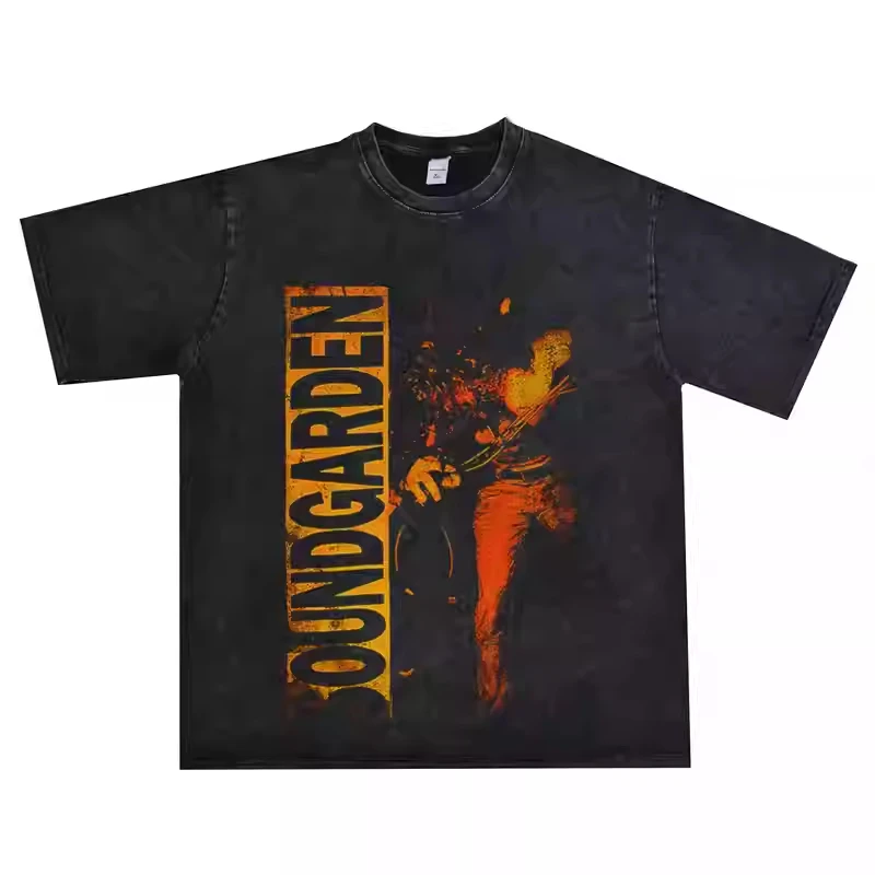 

2025 Soundgarden, A Rock Band, Is Wearing Printed T-shirts with Short Sleeves and Pure Cotton for Both Men and Women