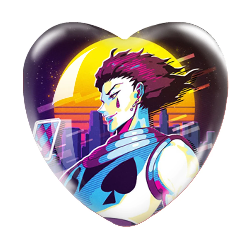 Japanese Anime Hunterxhunter 12pcs/set 16mm-40mm Heart Photo Glass Cabochon Demo Flat Back Making Findings Gifts