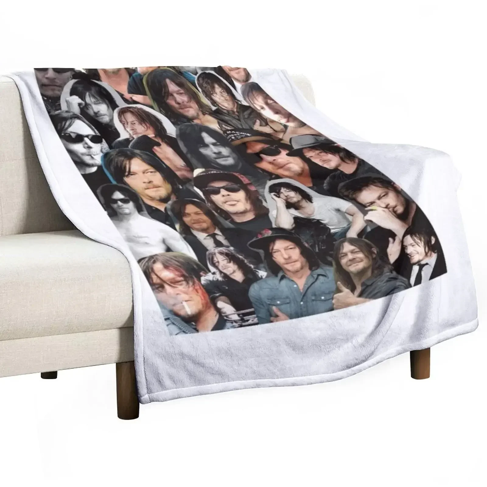 Norman-Reedus-Collage Throw Blanket cosplay anime Furrys Heavy Blankets