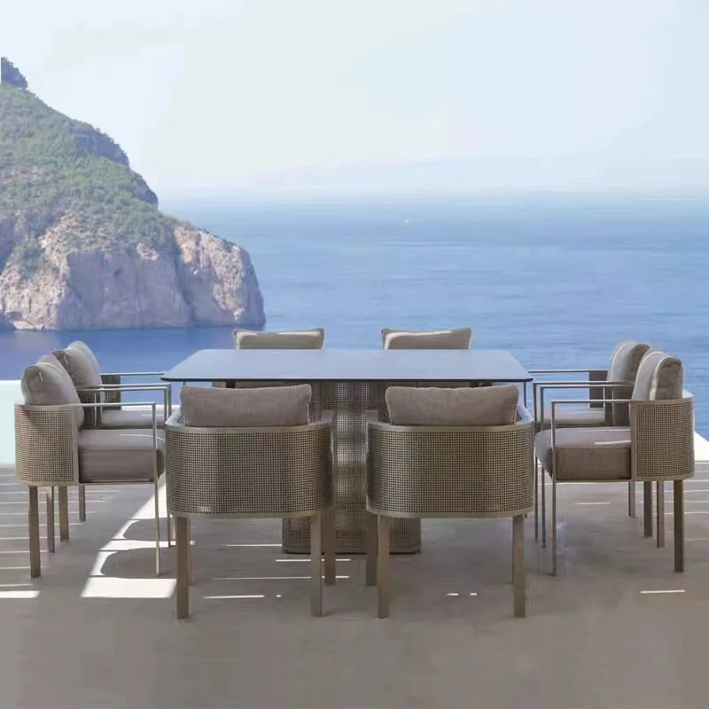 

Office Terrace Dining Table and Chair Garden Leisure Designer Waterproof Sunscreen Furniture