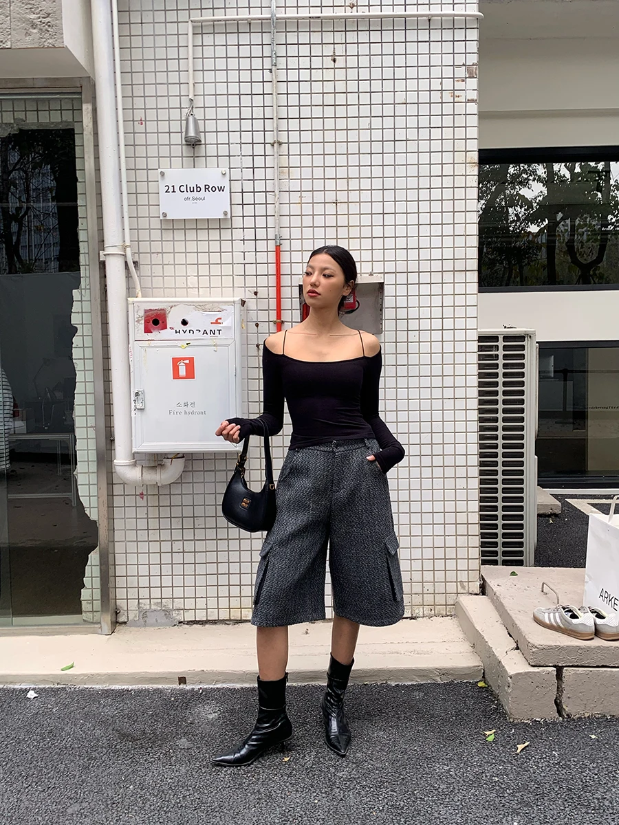 

Широкие брюки с высокой талией, повседневные, свободного кроя, прямые, длиной семь восьмых, летние, 2025, GO GO BURN, повседневные, стильные