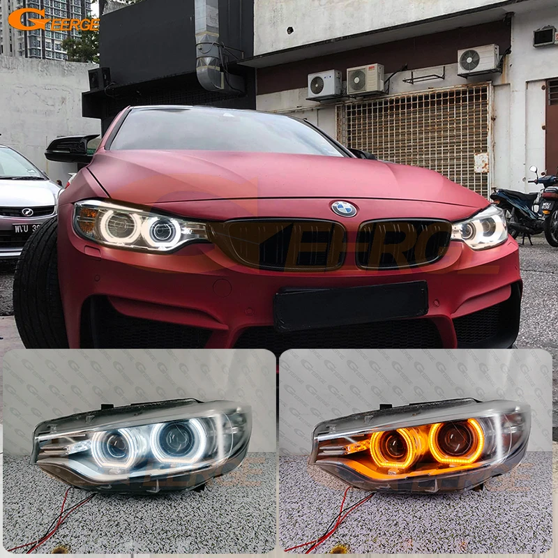 For BMW 4 Series F32 F33 F36 F82 F83 M4 2013 2014 2015 2016 Excellent Day Light Turn Signal DTM Style Led Angel Eyes Halo Rings