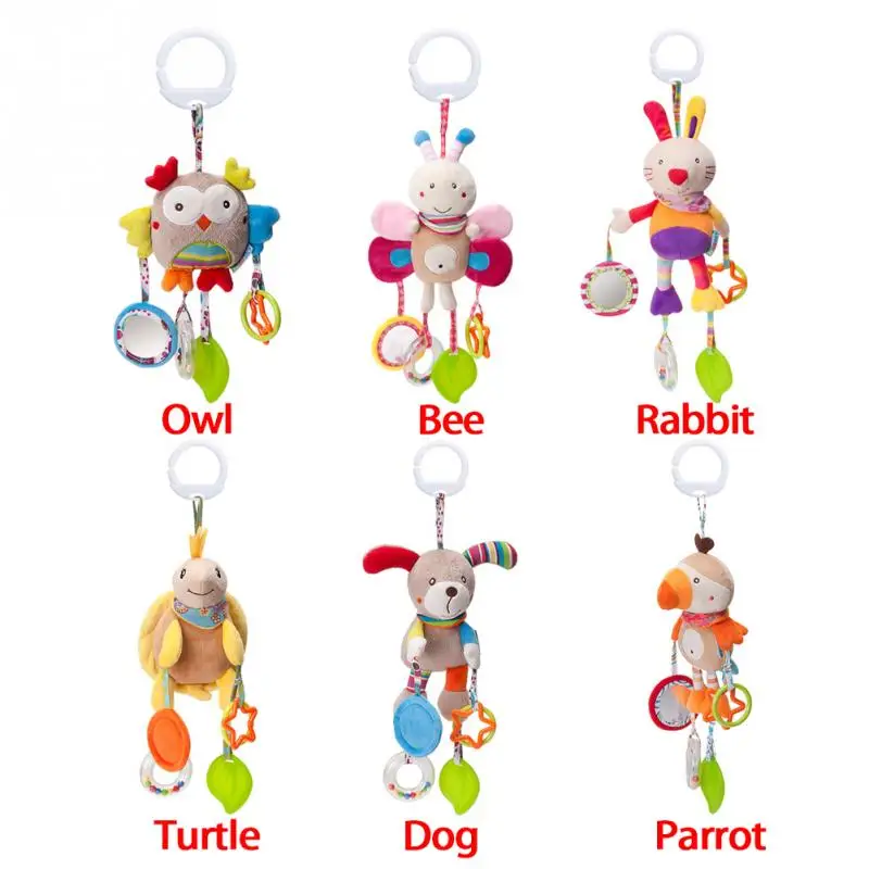 Cartoon Baby Toys 0-12 Months Bed Stroller Baby Mobile Hanging Rattles Newborn Plush Infant Toys For Baby Boys Girls погремушки