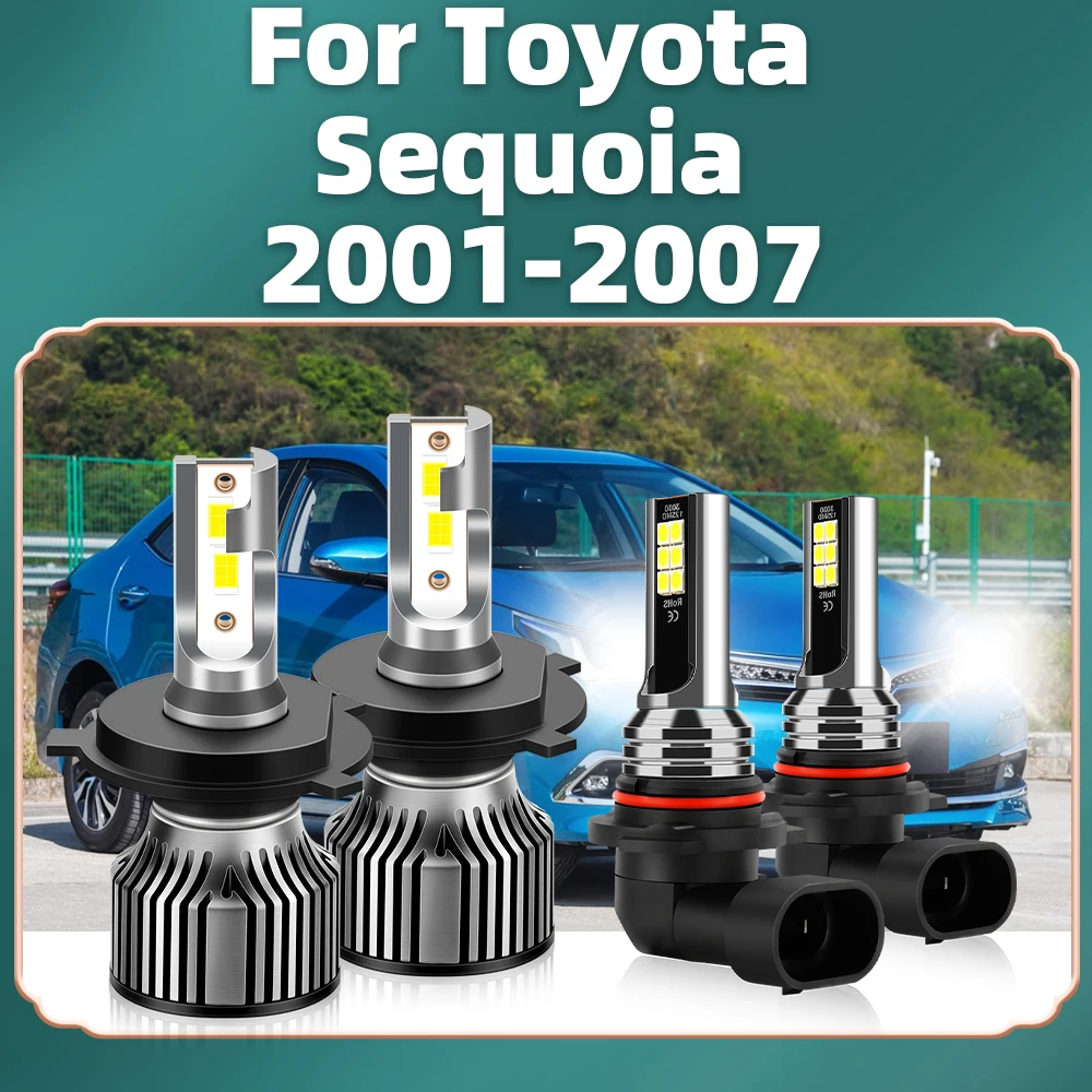 For Toyota Sequoia 2001 2002 2003 2004 2005 2006 2007 LED Headlight 20000LM Super Bright Bulb Fog 6000K CSP Car Auto Diode Lamps