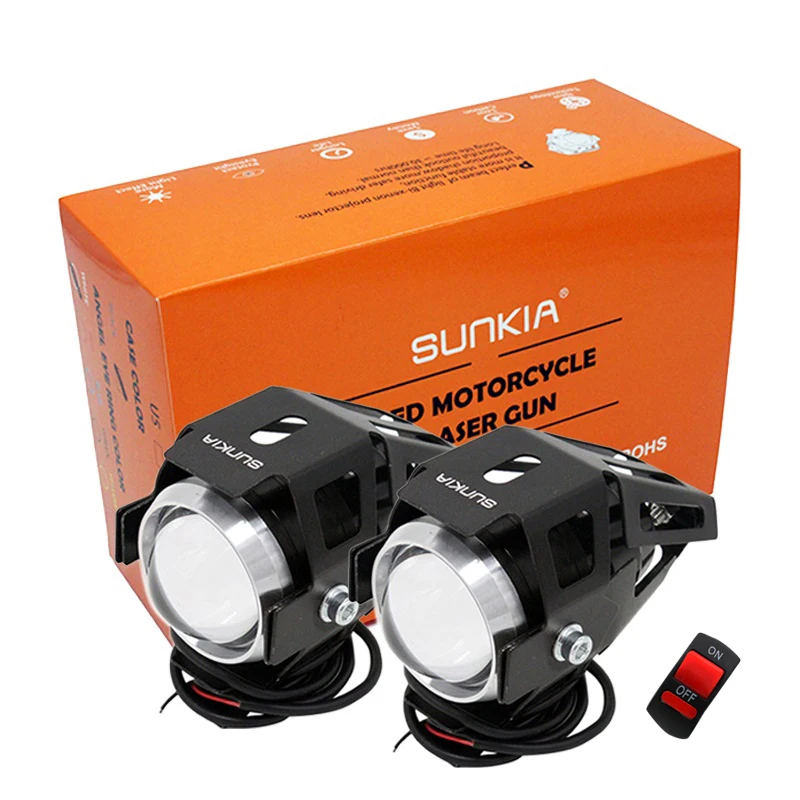 2Pcs/Pair U5 Motor Fog Light 3 Modes Motorbike LED Driving Light 3000LM CREE Chip Waterproof Motorcycle LED Headlight
