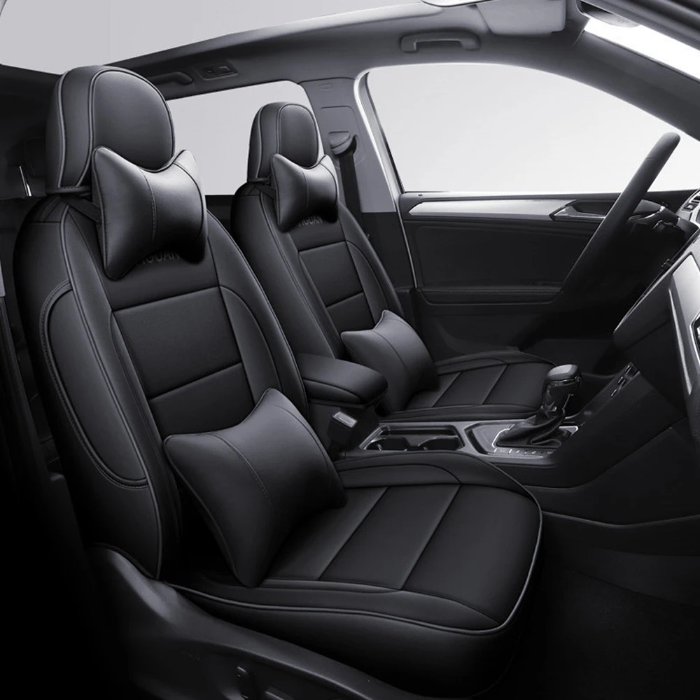 Fashion Custom Fit Car Seat Cover For Volkswagen Tiguan VW 2013-2018 Waterproof Leather Protective Seat Cushion Decorative