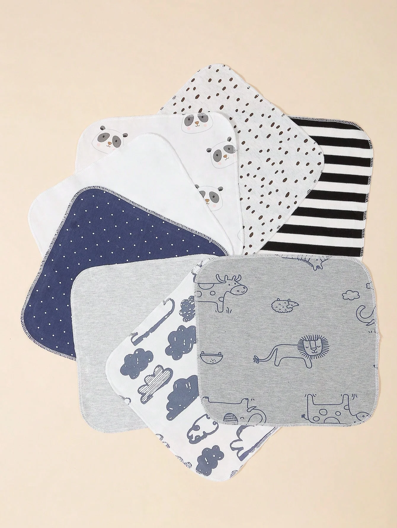 8pcs/pack Baby Washcloths,Bathing Feeding Towels,Baby Wipes Cloths,Square Towels,Toddler Face Towels