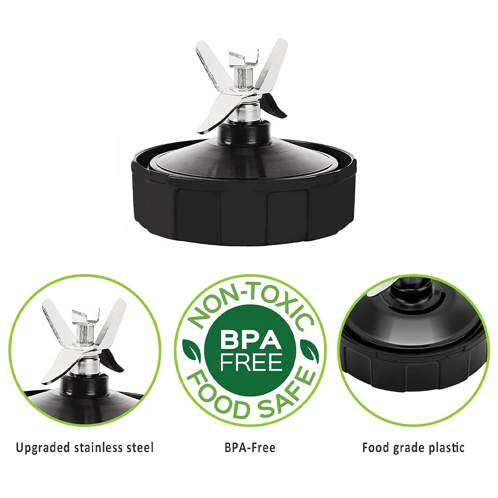Für Nutri Ninja Auto IQ BL480 BL481 BL482-30 BL487 Mixer Entsafter 7-Flügel-Extraktor-Bodenklinge, mit Silikon-Gummidichtung – Detail 4