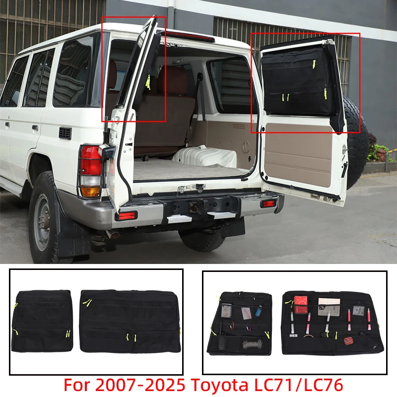 For 2007-2025 Toyota LC71/LC76 Car Tailgate Window Storage Bag Multi-Functional Storage Bag Tool Hanging Bag Auto Accessories