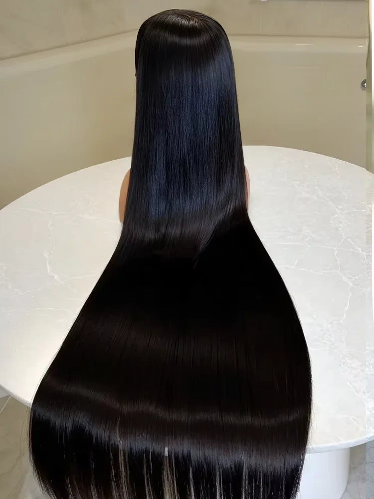 40 بوصة العظام شعر طبيعي مفرود الباروكات 13x6 HD الدانتيل الباروكة الأمامية أسود البرازيلي 250 الكثافة 13x5 الدانتيل الجبهة 100% باروكة من شعر طبيعي #1