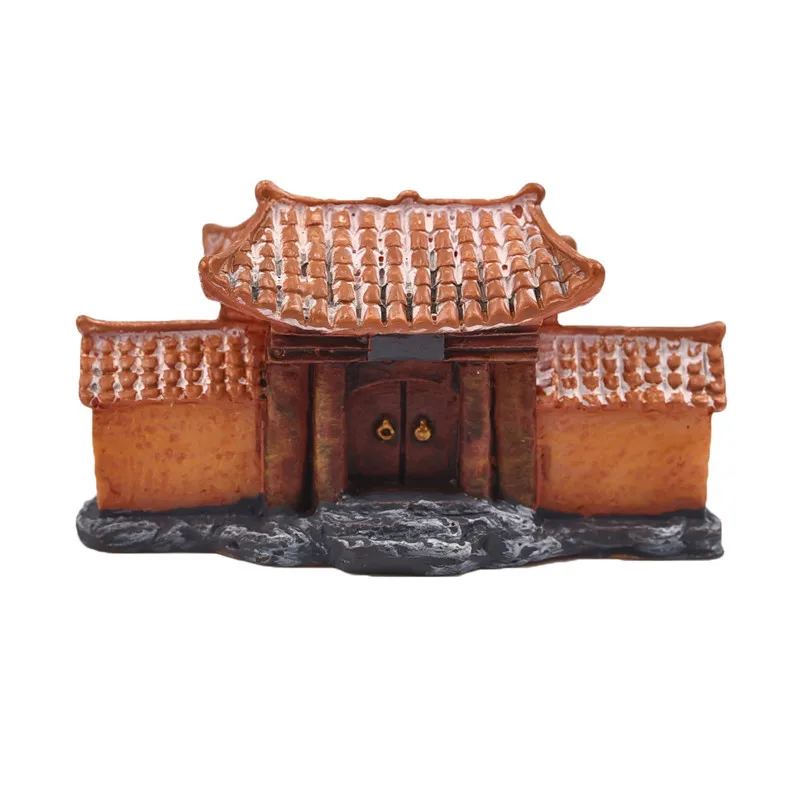 1 Pcs Ancient House Archway Micro Landscape Mini Old City Gate Resin DIY Ornaments Crafts Bonsai Fairy Garden Supplies