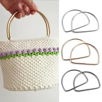 Asa de Metal en forma de D para bolso hecho a mano, marco de costura, accesorios para bolso, asas para bolso, 2 uds.