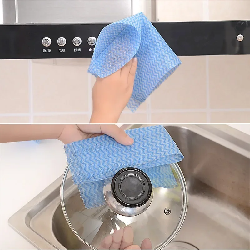 50Pcs/Roll Disposable Dishcloth Kitchen Bathroom Cleaning Washing Cloth Rag Non-woven Fabrics Disposable Washing Cloth Kitchen