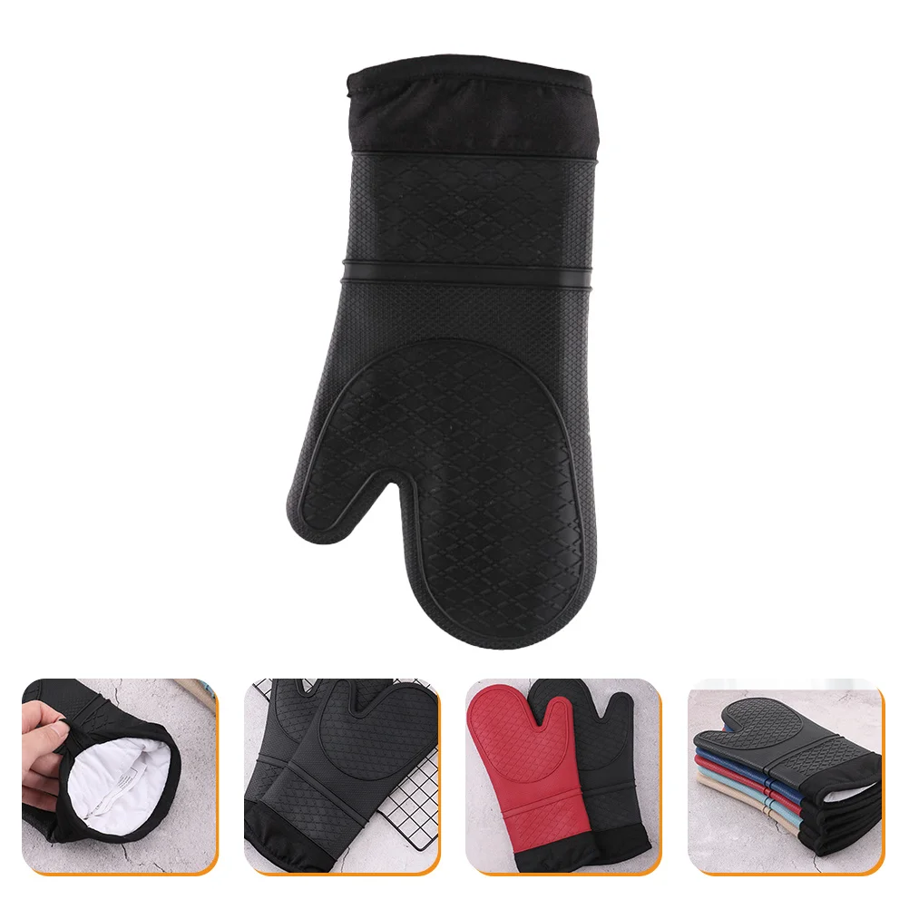 

Silicone Oven Mitts Heat Resistant Gloves Non-Slip Steam-Proof for Baking Cooking Kitchen Long Mitts Silicone Oven Gloves