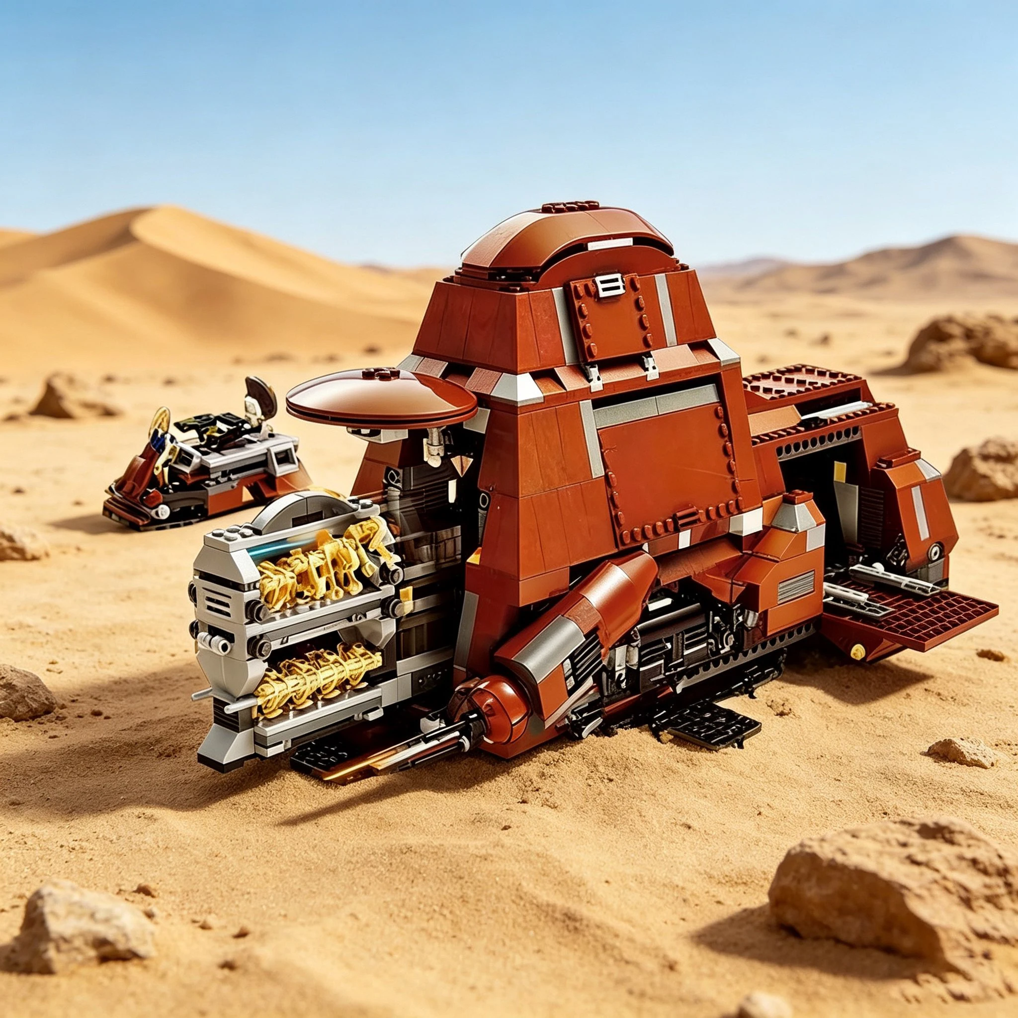 Grand véhicule de transport de combat SF en blocs de construction, modèle de porte-chiens de guerre détaillé, jouet créatif de collection pour bureau, briques DIY