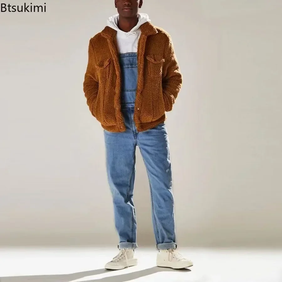 2025 Men's Denim Jeans Jumpsuit Streetwear Spring Autumn Trendy Strap Pants High Waist Men's One-piece Jeans Trousers Overalls