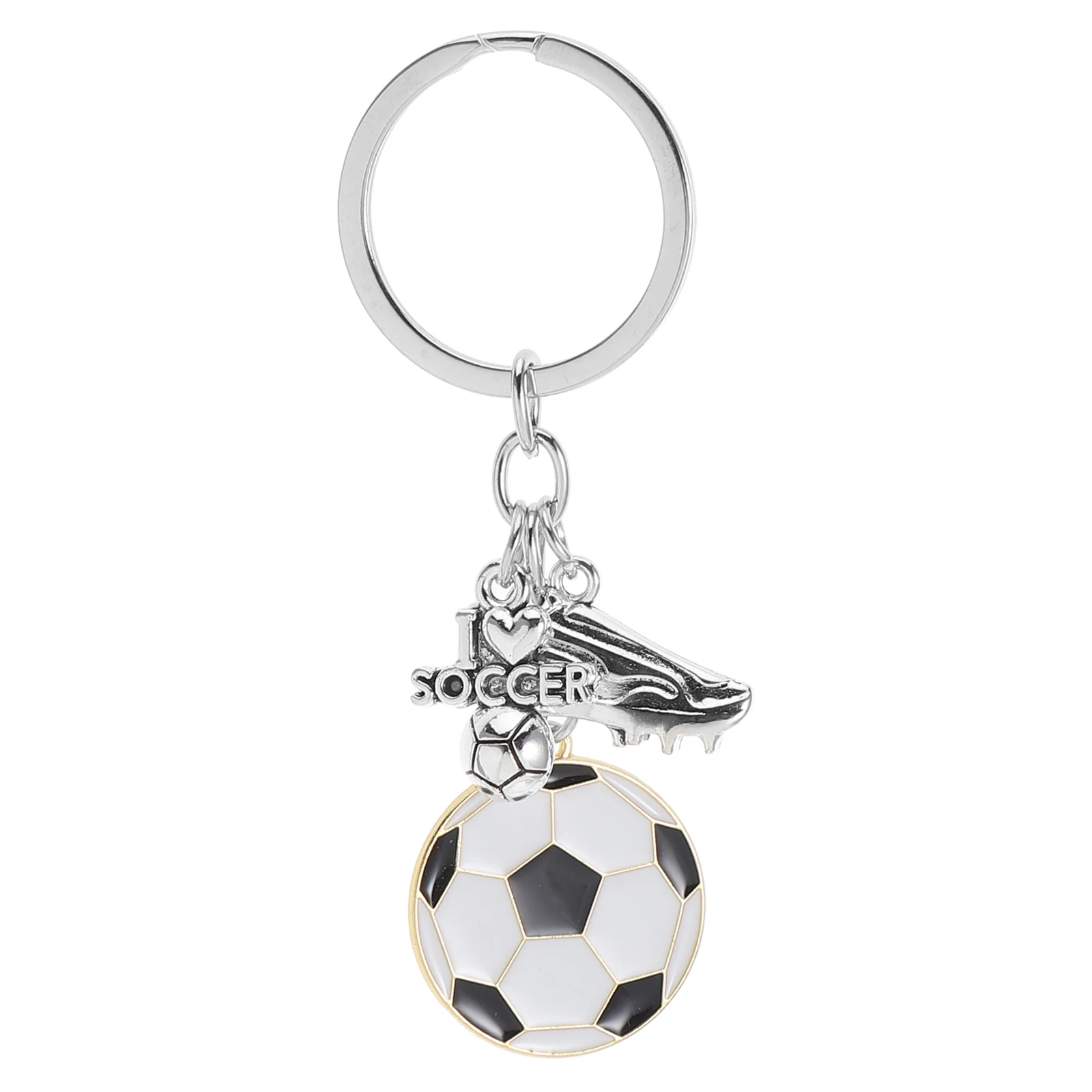 

Soccer Keychain Polished Alloy Sports Key for Bag Decoration Car Keys Football Party Favors School Reward
