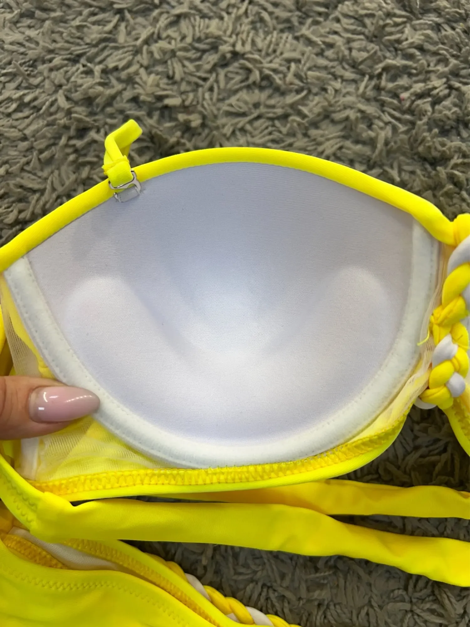 Maillot de bain jaune grande taille pour femme, soutien-gorge à armatures, bikini push-up, ensemble de bikinis tressés, maillots de bain, natation trempée, 3XL, 2024