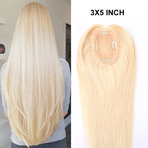 100% europeo virgen mono peluquín cabello humano 3x5 pulgadas frente de encaje mujeres pelo topper color rubio 613