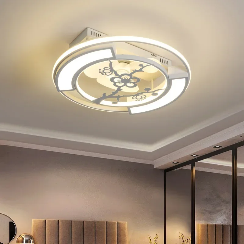 Nordic modern ceiling fan light invisible remote control ceiling light residential living room bedroom ceiling fan LED light