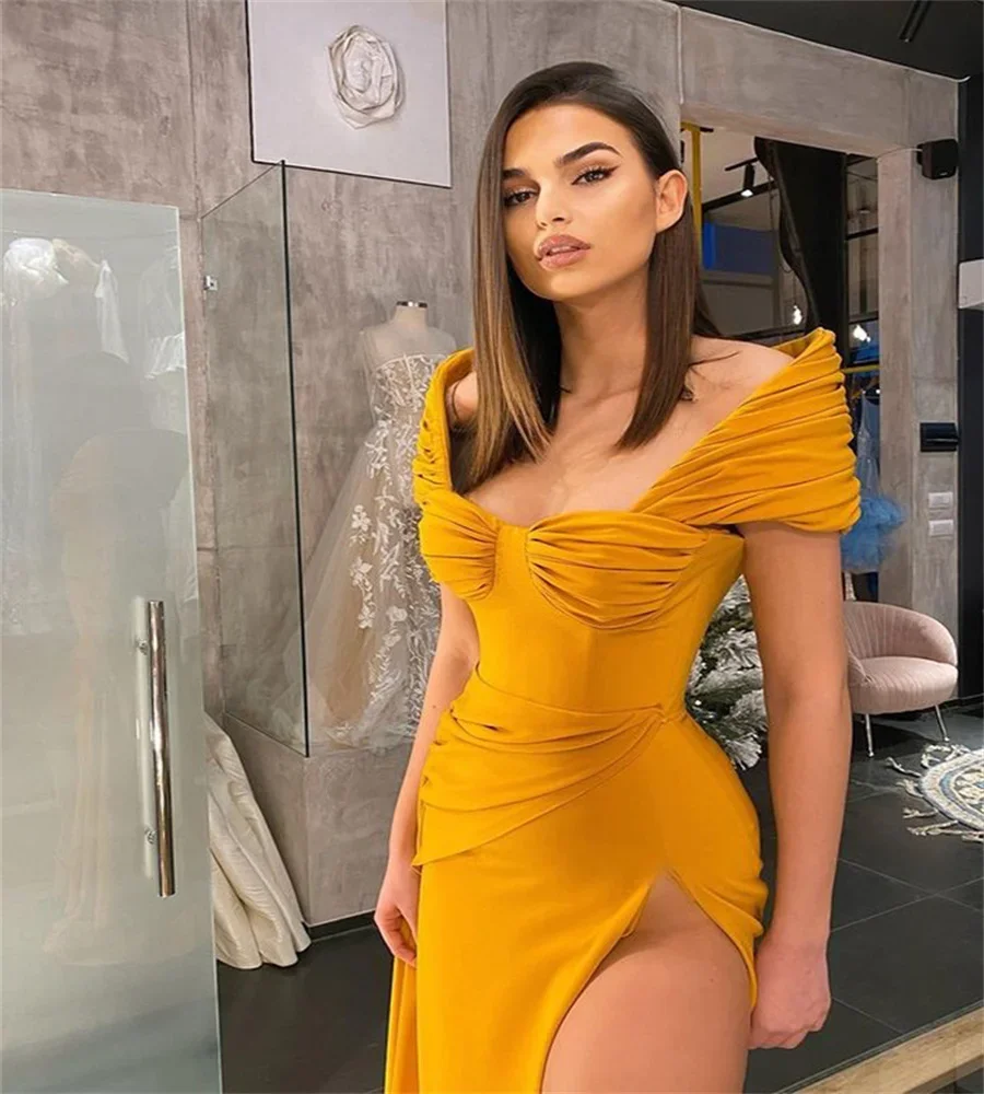 Sexy schulterfreies Damenkleid mit seitlichem Schlitz, Europa, Neuankömmling, eleganter Schlankheitseffekt, glättet Ihre Silhouette