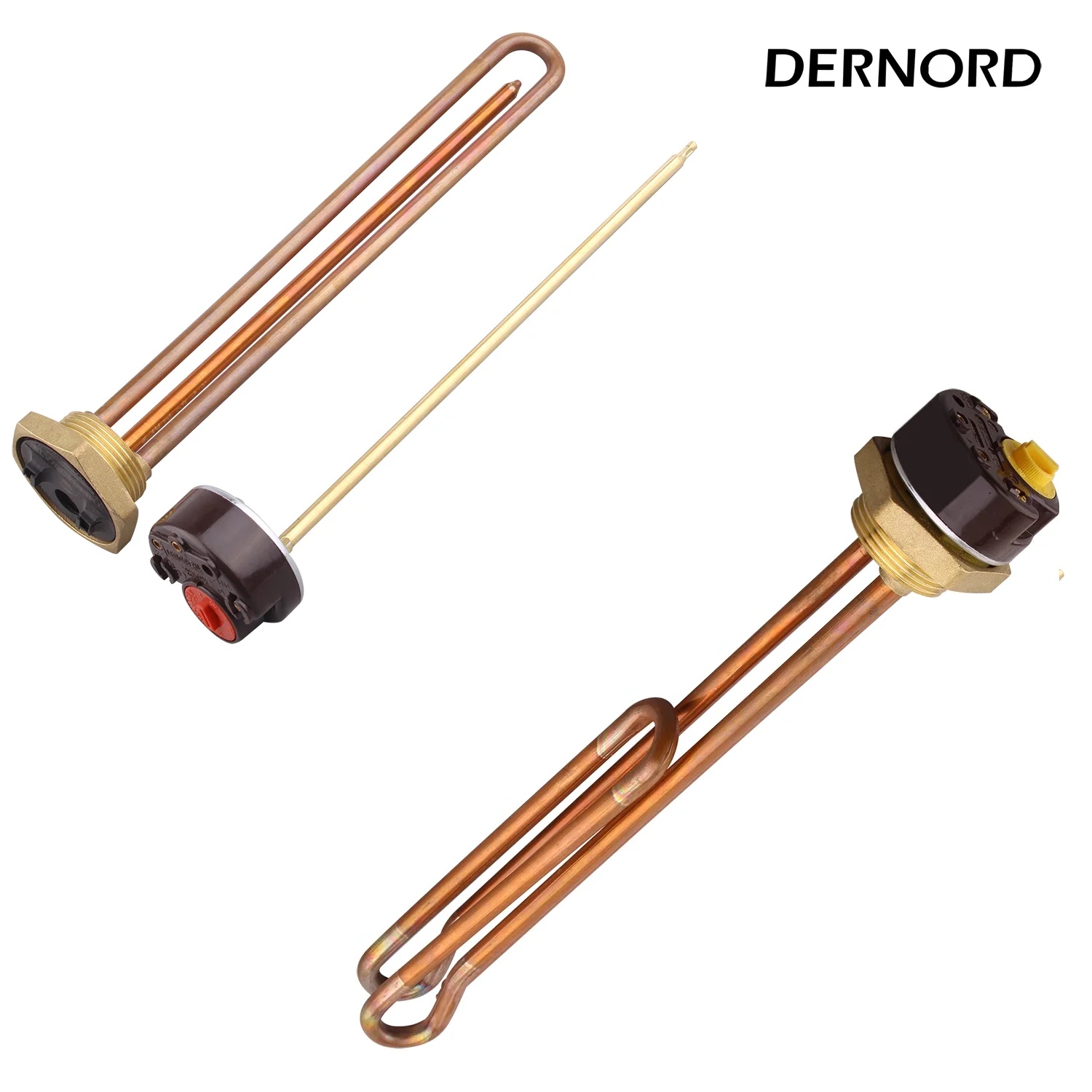 220V Immersion Heating Element Electrical Water Heater with Temperature Controll DN32 Thread Tubular Heater Copper Resistance