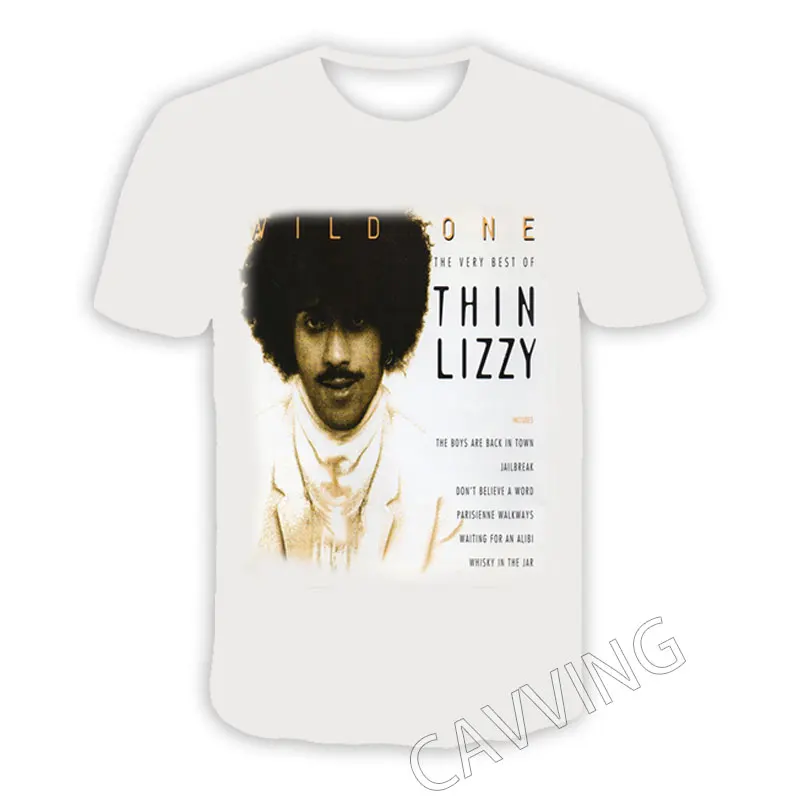 CAVVING 3D Printed  Thin Lizzy  Rock  Casual T-shirts  Hip Hop T Shirts Harajuku Styles Tops Clothing for Men/women   T02