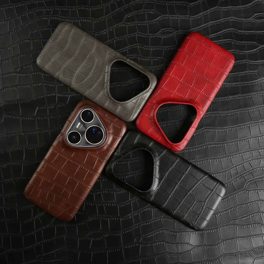 حافظة لهاتف هواوي بورا 80 70 برو الترا P60 P50 P40 P30 P20 Pro غطاء حماية خلفي صلب من الجلد Funda