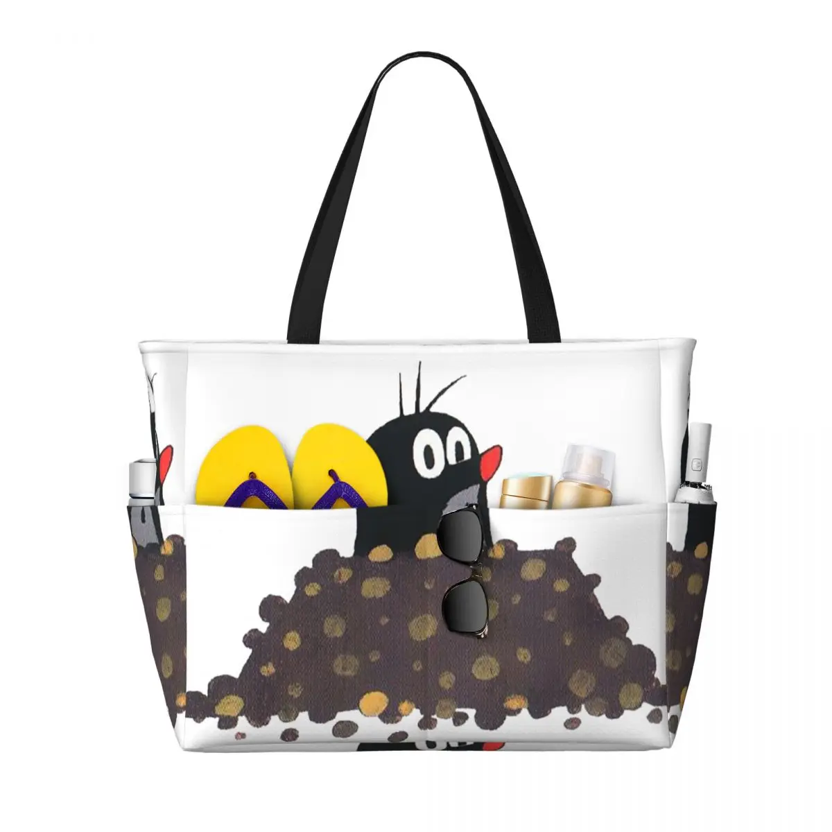 

Mole Happy Krtek Beach Tote Bag Sport Gym Yoga Duffle Large Tote Bag Women Travel Bag Fitness bag