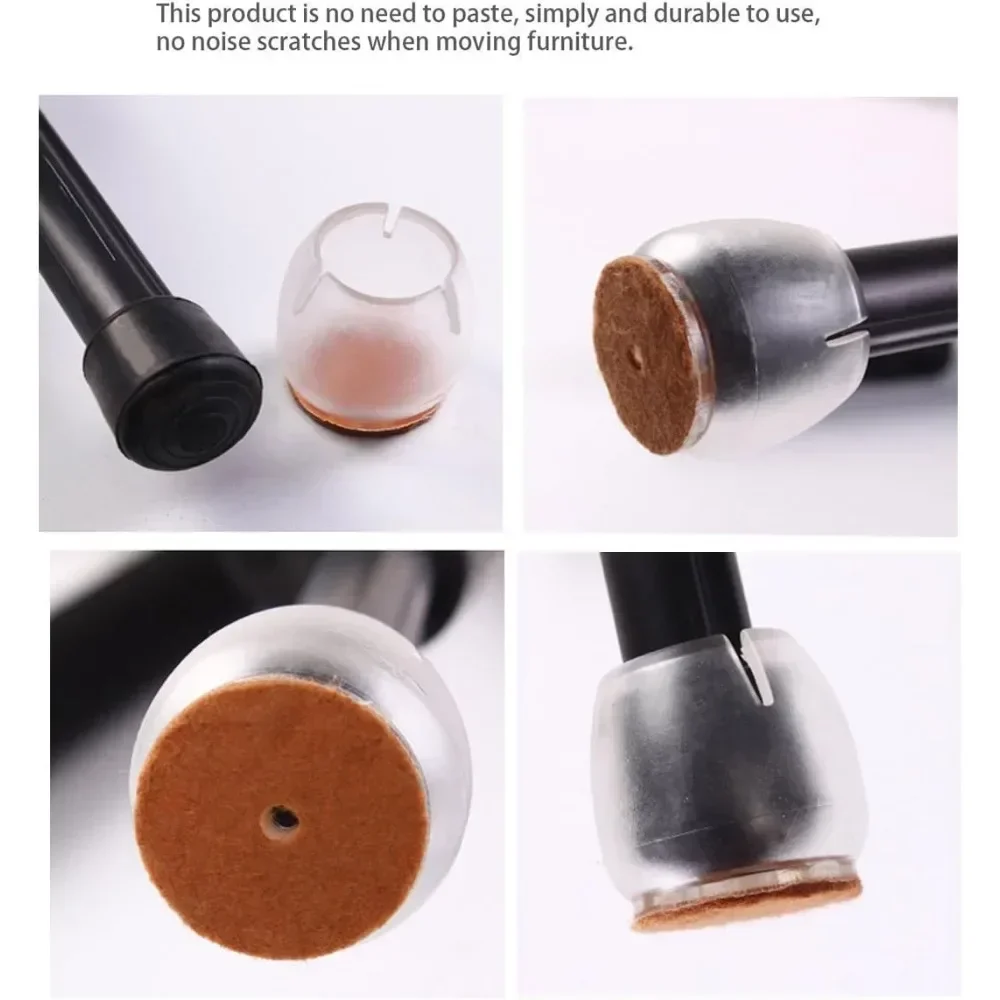 Bottom Protector Furniture Table Cover Non-slip Chair Round Silicone Chair Leg Cap Foot Pad Floor 16 Pieces Rubber Foot Cap